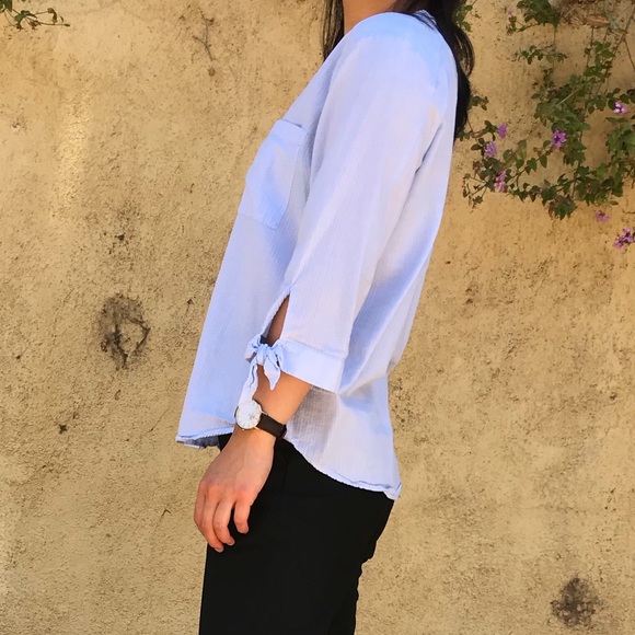 Pinstriped textured button down - Picture 2 of 4